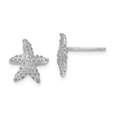 Starfish Post Earrings 14k White Gold Textured TE783W, MPN: TE783W, 637218173853