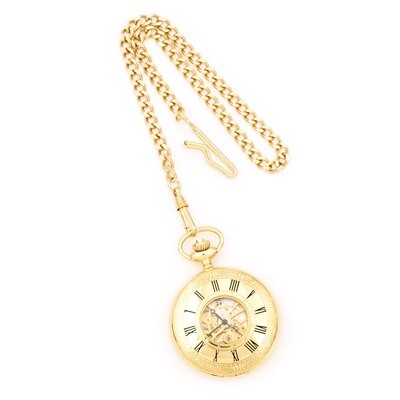 Charles Hubert Gold Finish White Dial Pocket Watch XWA1913, MPN: XWA1913, 811233011004