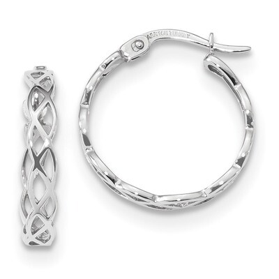 Polished Intertwined Filigree Hoop Earrings 14k white Gold TF1282W, MPN: TF1282W, 191101145674