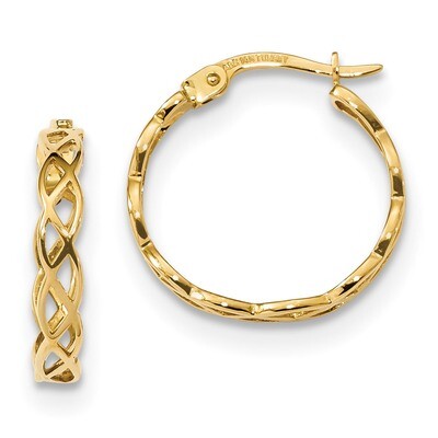 Intertwined Filigree Hoop Earrings 14k Gold Polished TF1282, MPN: TF1282, 191101144660