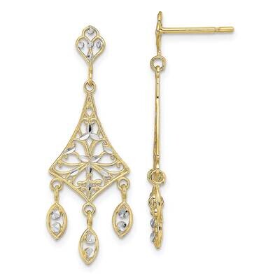 Rhodium Filigree Chandelier Dangle Earrings 10k Gold 10TE905, MPN: 10TE905, 191101565588