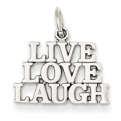 Polished Live Love Laugh Charm 14k White Gold D1092, MPN: D1092, 886774092164