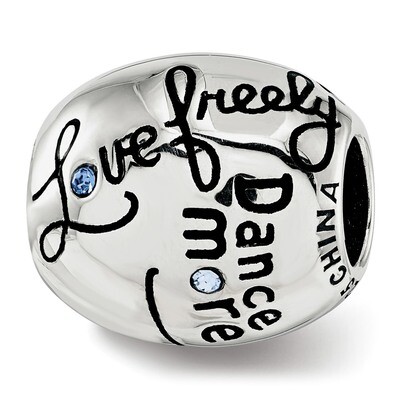 Swarovski Crystal Live Laugh Love Talking Bead Sterling Silver QRS3765, MPN: QRS3765, 191101789007