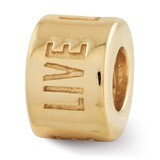 Gold-plated Live Laugh Love Spacer Bead - Sterling Silver QRS1654GP, MPN: QRS1654GP, 883957585291