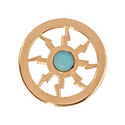 Nikki Lissoni Turquoise Thunder Gold-Plated 23mm Coin C1235GS, MPN: C1235GS, 8718627465752