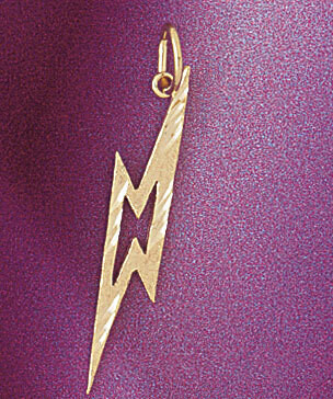 Dazzlers Jewelry Thunder Pendant Necklace Charm Bracelet in Yellow, White or Rose Gold 5690, MPN: D…
