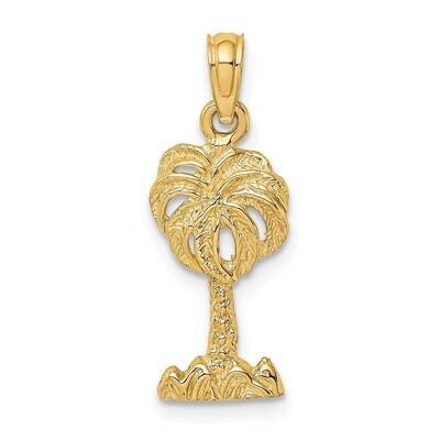 Palm Tree Charm 14k Gold 2-D K8173, MPN: K8173, 637218086672