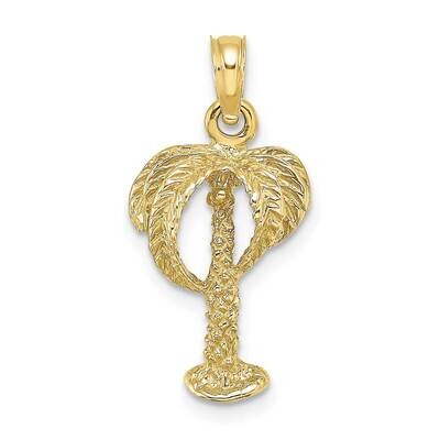 2-D Palm Tree with Coconuts Charm 10k Gold 10K7480, MPN: 10K7480,