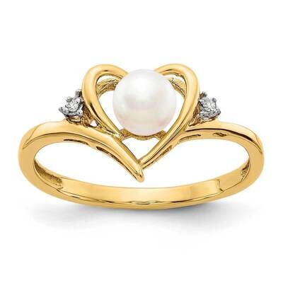 Diamond &amp; Freshwater Cultured Pearl Ring 14k Gold XBS485, MPN: XBS485, 883957858012