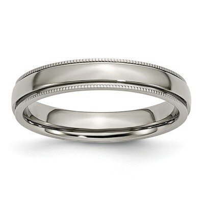 Beaded Edge 4mm Polished Band Titanium Grooved  TB131 by Chisel, MPN: TB131, 883957770055