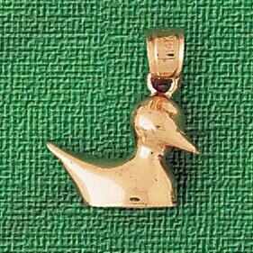 Dazzlers Jewelry Duck Pendant Necklace Charm Bracelet in Yellow, White or Rose Gold 3145, MPN: DZ-3…