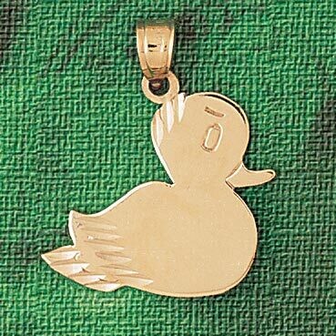 Dazzlers Jewelry Duck Pendant Necklace Charm Bracelet in Yellow, White or Rose Gold 3137, MPN: DZ-3…