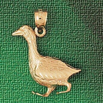 Dazzlers Jewelry Duck Pendant Necklace Charm Bracelet in Yellow, White or Rose Gold 3135, MPN: DZ-3…