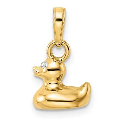 White Rhodium 3D Duck Pendant 14k Gold M2925, MPN: M2925,