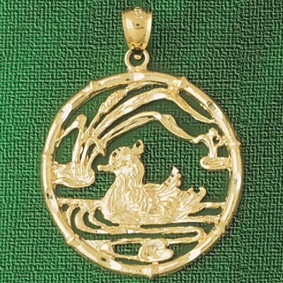 Dazzlers Jewelry Duck Pendant Necklace Charm Bracelet in Yellow, White or Rose Gold 2253, MPN: DZ-2…