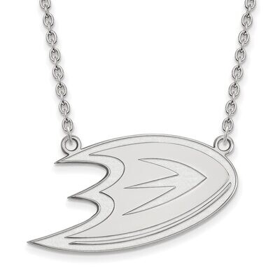 Anaheim Ducks Large Pendant with Chain Necklace 10k White Gold 1W014MDU-18, MPN: 1W014MDU-18, 88677…