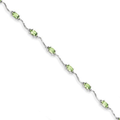 Peridot Bracelet Sterling Silver QX841PE, MPN: QX841PE, 883957368771