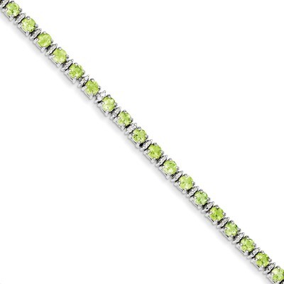 Peridot and Diamond Bracelet Sterling Silver QX853PE, MPN: QX853PE, 883957409955
