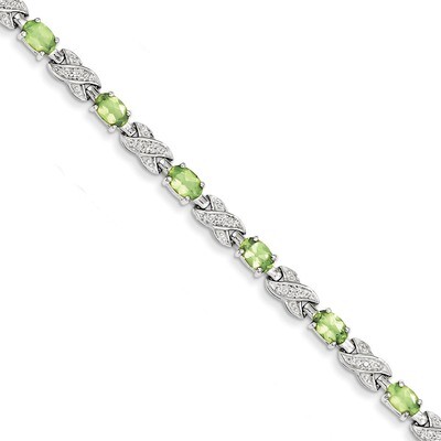 Peridot Bracelet Sterling Silver QX851PE, MPN: QX851PE, 883957368863
