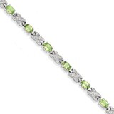 Peridot Bracelet Sterling Silver QX851PE, MPN: QX851PE, 883957368863