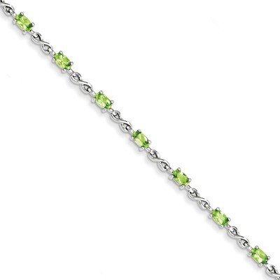 Peridot Bracelet Sterling Silver QX840PE, MPN: QX840PE, 883957409849