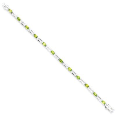 Peridot Bracelet Sterling Silver QX191PE, MPN: QX191PE, 815479015475
