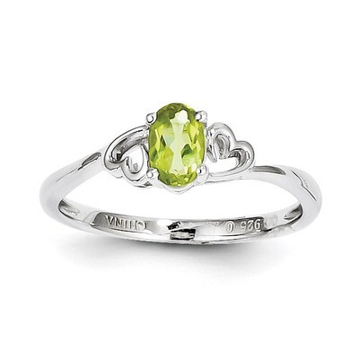 Peridot August Ring Sterling Silver QBR15AUG, MPN: QBR15AUG, 883957542102