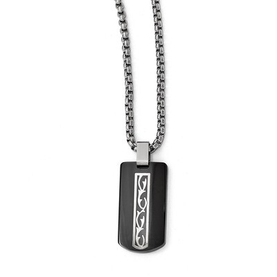 Edward Mirell Black Titanium &amp; Sterling Silver Thorn Necklace EMN158-20 by Edward Mirell, MPN: EMN1…