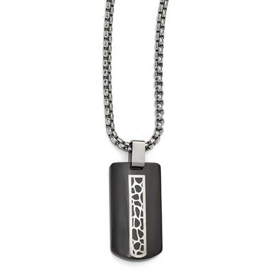 Edward Mirell Black Titanium &amp; Sterling Silver Cobblestone Necklace EMN157-20 by Edward Mirell, MPN…