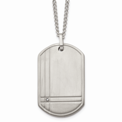 .01ct. Diamond Accent Necklace Titanium TBN105-22 by Chisel, MPN: TBN105-22, 883957874555