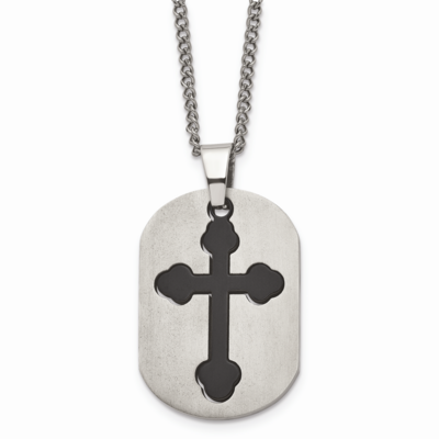 Black IP-plated Moveable Cross 22 Inch Necklace Titanium TBN114-22 by Chisel, MPN: TBN114-22, 88395…