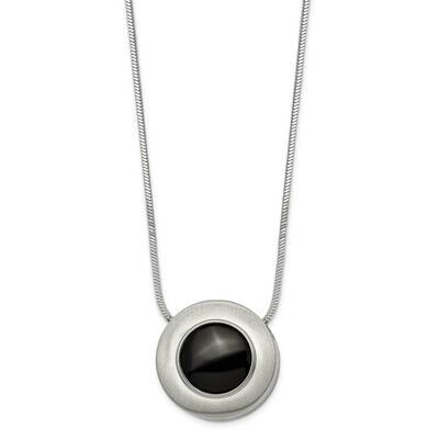 Brushed and Polished with Black Ceramic 18 Inch Necklace Titanium TBN181-18, MPN: TBN181-18, 191101…