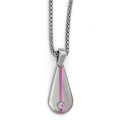 Edward Mirell Titanium Pink Anodized with Pink Sapphire 2 Inch Extension Necklace EMN155-16 by Edwa…