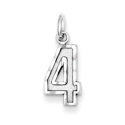Number 4 Charm Diamond-cut Sterling Silver QSN04, MPN: QSN04, 883957120683