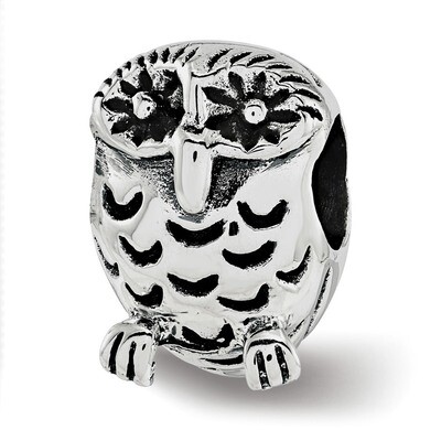 Owl Bead Sterling Silver QRS3806, MPN: QRS3806,