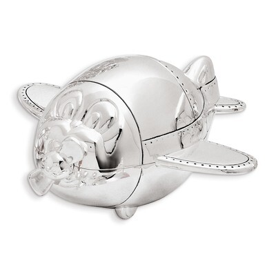 Airplane Polished Metal Bank Silver-plated GM8372