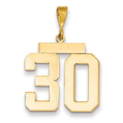 Number 30 Charm 14k Gold Large Polished LP30, MPN: LP30, 883957066912