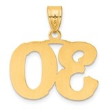 Number 30 Pendant 14k Gold Polished Etched AEN30, MPN: AEN30, 196904081006