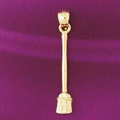 Dazzlers Jewelry Broom Pendant Necklace Charm Bracelet in Yellow, White or Rose Gold 6615, MPN: DZ-…