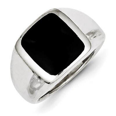 Synthetic Onyx Ring Sterling Silver QR1208, MPN: QR1208, 883957178929