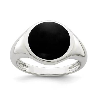 Onyx Inlay Ring Sterling Silver QR7005, MPN: QR7005, 883957839271