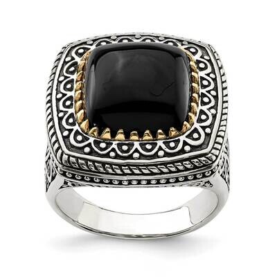 14k Onyx Ring Sterling Silver QR7000, MPN: QR7000, 883957328492