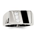 Men&#39;S CZ &amp; Onyx Ring Sterling Silver QR2461-11, MPN: QR2461, 883957250199