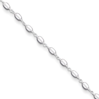 10 Inch Bead Anklet Sterling Silver Fancy QG1362-10, MPN: QG1362-10, 883957946979