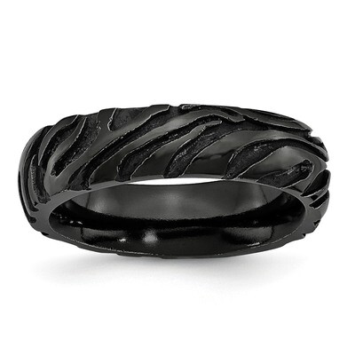 Black Ti Safari Domed 6.50mm Band Titanium TB402-10
