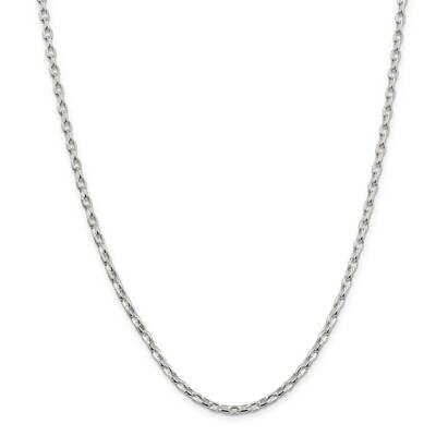 3.2mm Oval Fancy Rolo Chain 26 Inch Sterling Silver QFC86-26, MPN: QFC86-26,