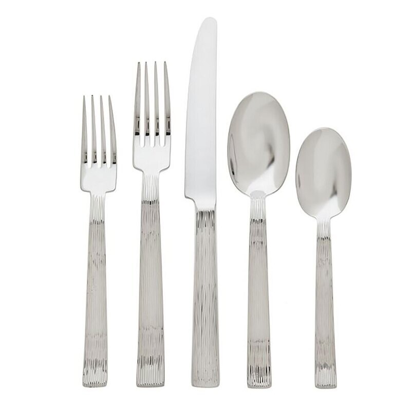 Ricci Pioggia 45 Piece Place Setting Flatware Set 18/10 Stainless Steel 8825