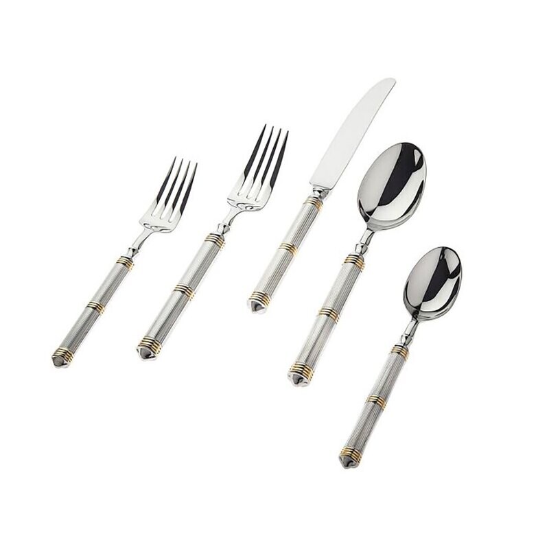 Ricci Castello Gold 5 Piece Place Setting 18/10 Stainless Steel 6360