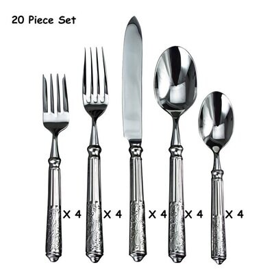 Ricci 20 Ppiece Flatware Set Amalfi 18/10 Stainless Steel 62019, MPN: 62019,