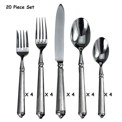 Ricci Rialto 20 Piece Flatware Set 18/10 Stainless Steel 60019, MPN: 60019,